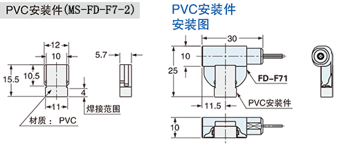PVC安装件(FD-F71)安装图 