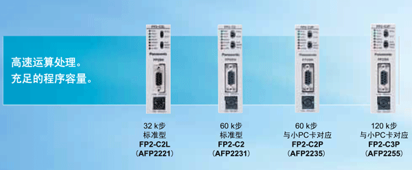 根據(jù)不同用途， 可供選擇的4種類型帶高性能 的CPU單元。